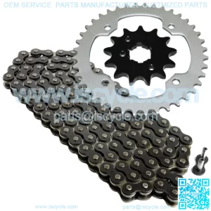 Black Drive Chain And Sprockets Kit for Yamaha Warrior 350 YFM350X 1987 1988