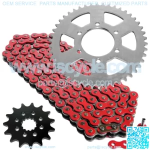 Red Drive Chain And Sprocket Kit for Kawasaki Vulcan S 650 En650 2015-2018