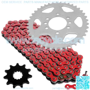 Red Drive Chain And Sprockets Kit for Suzuki LT230E Quadrunner 230 1986-1993