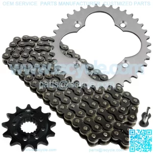 Black Drive Chain And Sprockets Kit for Honda TRX450ER Electric Start 2006-2014