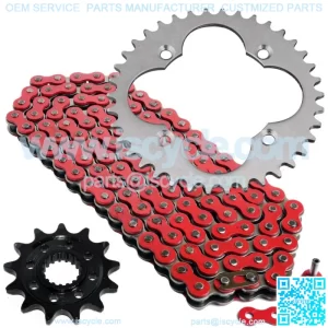 Red Drive Chain And Sprockets Kit for Honda TRX450ER Electric Start 2006-2014