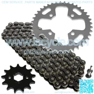 Black Drive Chain And Sprockets Kit for Honda ATC350X 1985
