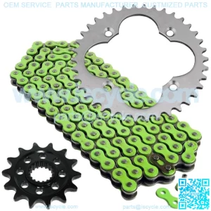 Green Drive Chain And Sprockets Kit for Honda TRX450R Sportrax 450 2X4 2004 05