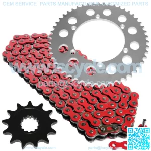 Red Drive Chain And Sprocket Kit for Kawasaki KLX450R 2008-2014