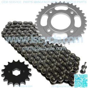 Black Drive Chain And Sprocket Kit for Honda CM400A CM400C CM400E CM400T 79-81