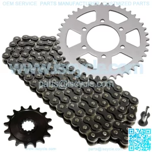 Black Drive Chain And Sprocket Kit for Kawasaki Ninja ZX-6R ZX600 2007-2012