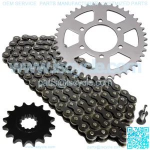 Black Drive Chain And Sprocket Kit for Kawasaki Ninja ZX-6R ZX636 2005 2006
