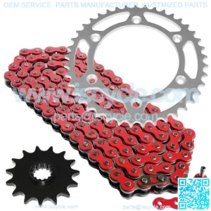 Red Drive Chain And Sprocket Kit for Suzuki DR-Z400Sm 2005-2018