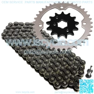 Black Drive Chain And Sprockets Kit for Yamaha Raptor 350 YFM350R 2004-2013