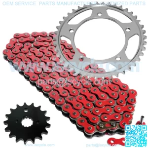 Red Drive Chain And Sprocket Kit for Suzuki GSX-R1000 GSXR1000 2001-2006
