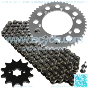 Black Drive Chain And Sprocket Kit for Kawasaki KX125 2000 2001 2002