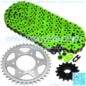 Green O-Ring Drive Chain and Sprockets Kit for Honda CBR600F4I 2001 2002-2006