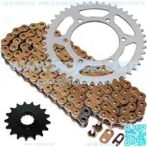 Gold O-Ring Drive Chain and Sprockets Kit for Yamaha R1 YZF-R1 2004-2008