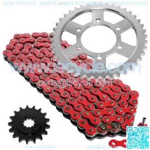 Red Drive Chain And Sprocket Kit for Kawasaki ZR1200A ZRX1200R 2001-2005