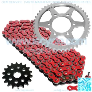 Red Drive Chain And Sprocket Kit for Kawasaki Ninja ZX-12R ZX1200 2000-2006