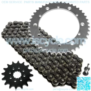 Black Drive Chain And Sprocket Kit for Yamaha XT500 1976-1981