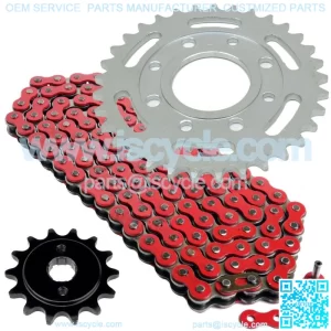 Red Drive Chain And Sprocket Kit for Honda CB250 Nighthawk 250 1991-2008