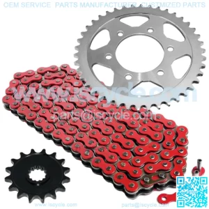 Red Drive Chain And Sprocket Kit for Kawasaki ZR1000A Z1000 2003-2006