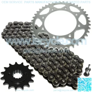 Black Drive Chain And Sprocket Kit for Kawasaki KL650 KLR650 1990-2017
