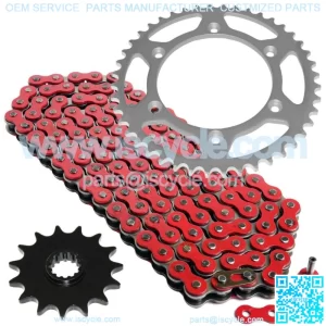 Red Drive Chain And Sprocket Kit for Suzuki DR-Z400S 2000-2018