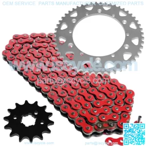 Red Drive Chain And Sprocket Kit for Yamaha YZ490 1982-1990