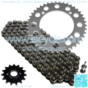 Black Drive Chain And Sprocket Kit for Yamaha XT550 1982 1983