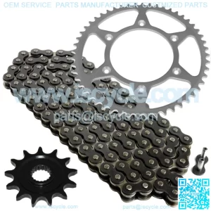 Black Drive Chain And Sprocket Kit for Honda CR125R 1987-1996 1998 1999 2002