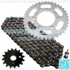 Black Drive Chain And Sprocket Kit for Kawasaki KZ750B KZ750G KZ750M 1976-1982