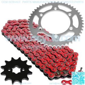 Red Drive Chain And Sprocket Kit for Kawasaki KX125 1998 1999