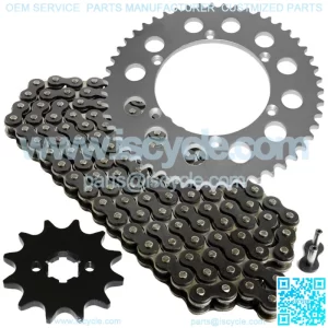 Black Drive Chain And Sprocket Kit for Kawasaki KX125 1983 1984