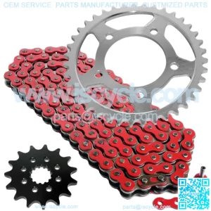 Red Drive Chain And Sprocket Kit for Suzuki GS500E 1988-1993