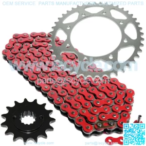 Red Drive Chain And Sprocket Kit for Kawasaki KLX650 1993 1994 1995 1996