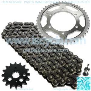 Black Drive Chain And Sprocket Kit for Kawasaki ZZR600 ZX600E 2003 2004