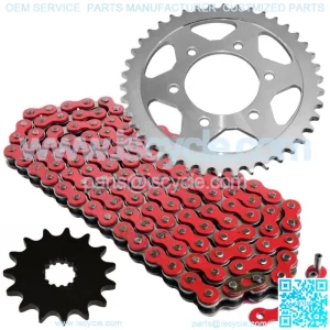 Red Drive Chain And Sprocket Kit for Kawasaki Ninja ZX-7Rr ZX750N 1996 1997