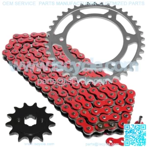 Red Drive Chain And Sprocket Kit for Honda XR250L 1991-1996