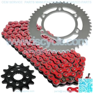 Red Drive Chain And Sprocket Kit for Honda CR250R 1989 1990