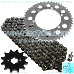 Black Drive Chain And Sprocket Kit for Kawasaki KX125 1992 1993 1994 1995