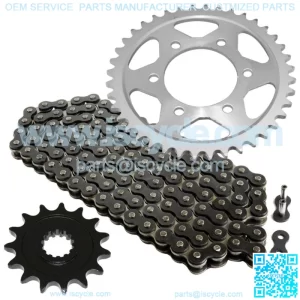 Black Drive Chain And Sprocket Kit for Kawasaki ZR1000B Z1000 2007 2008 2009