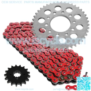Red Drive Chain And Sprocket Kit for Honda VF750F V45 Interceptor 1983 1984