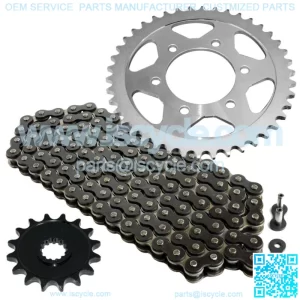 Black Drive Chain And Sprocket Kit for Kawasaki ZR1000A Z1000 2003-2006