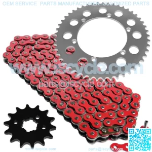 Red Drive Chain And Sprocket Kit for Kawasaki KX250 1992-2004