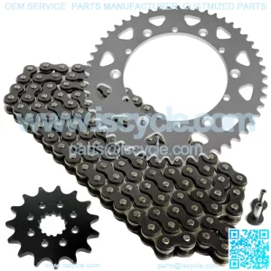 Black Drive Chain And Sprocket Kit for Yamaha Tt500 1976-1981