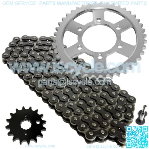 Black Drive Chain And Sprocket Kit for Kawasaki KZ650C Custom 1977 1978 1979