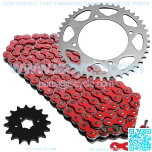 Red Drive Chain And Sprocket Kit for Yamaha XV250 Route 66 1988 1989 1990