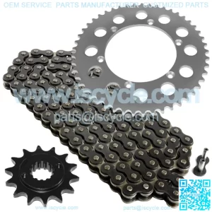 Black Drive Chain And Sprocket Kit for Kawasaki KLX650R 1993 1994 1995 1996