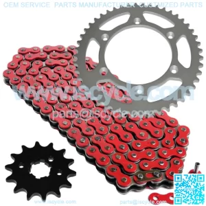 Red Drive Chain And Sprocket Kit for Kawasaki KX250 1987 1988 1989