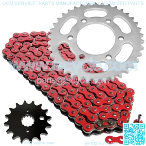 Red Drive Chain And Sprocket Kit for Kawasaki KZ550 1980 1981 1982 1983 1984
