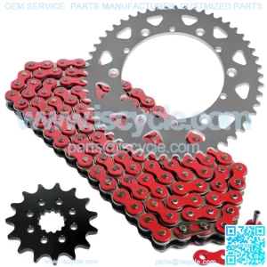 Red Drive Chain And Sprocket Kit for Yamaha Tt500 1976-1981
