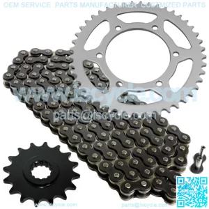 Black Drive Chain And Sprocket Kit for Yamaha R6 YZF-R6 2006-2018