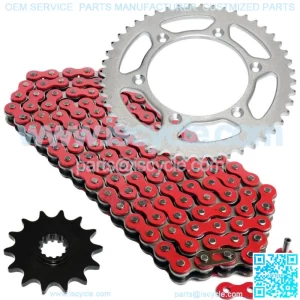 Red Drive Chain And Sprocket Kit for Suzuki DR-Z400E 2000-2007